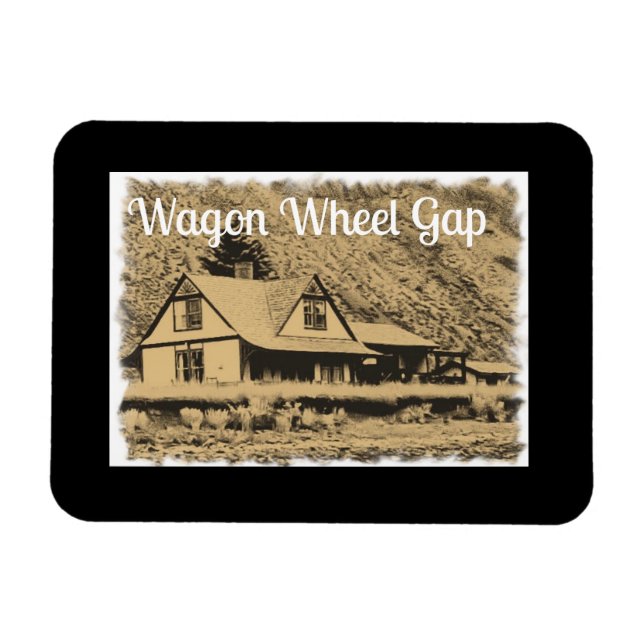 Wagon Wheel Gap train station sepia Magnet (Horizontal)
