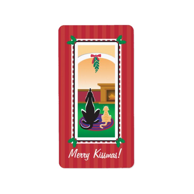 WagsToWishes_Merry Kissmas gift wrap Label (Front)