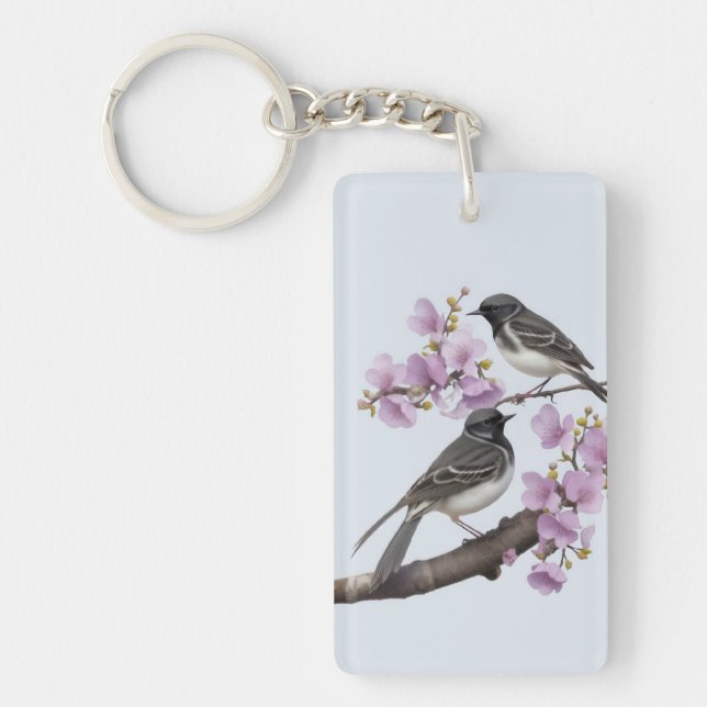Wagtail Bird Key Ring (Front)