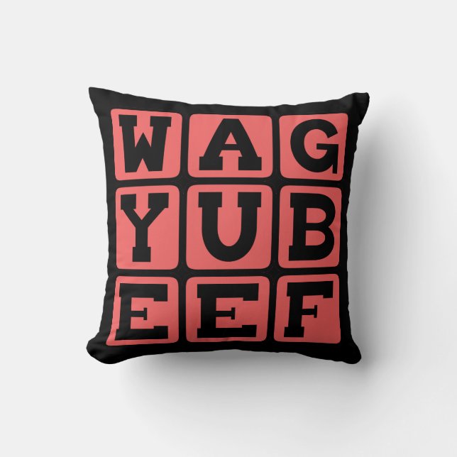 Wagyu Beef, Japanese Cow Cushion (Front)