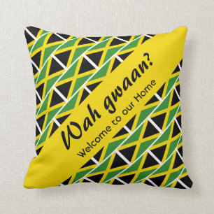 WAH GWAAN? Jamaican Patois Welcome Cushion