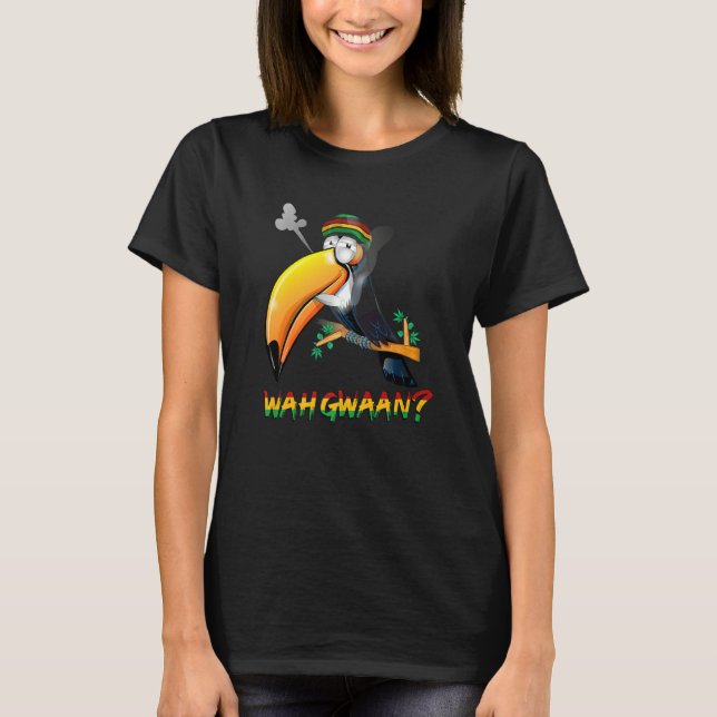 Wah Gwaan  Patois Jamaica Toucan Jamaican Slang T-Shirt (Front)