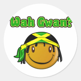 wah gwan classic round sticker