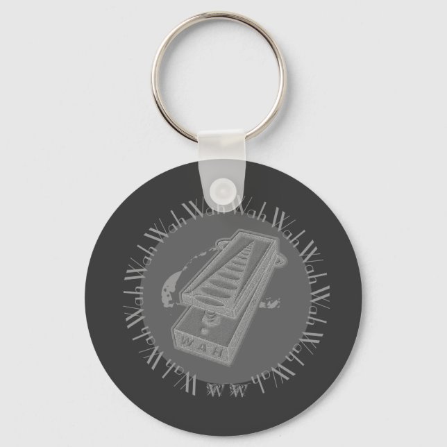 Wah Wah Pedal Grey Key Ring (Front)