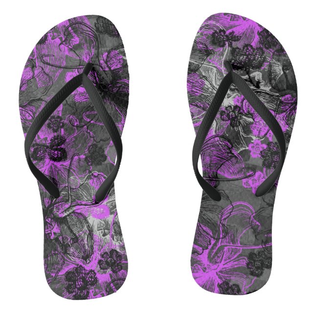 Wahine Lace Hawaiian Orchid Flip Flops (Footbed)