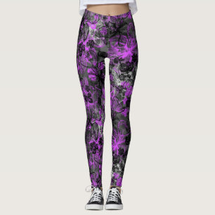 Wahine Lace Hawaiian Tropical Orchid Leggings