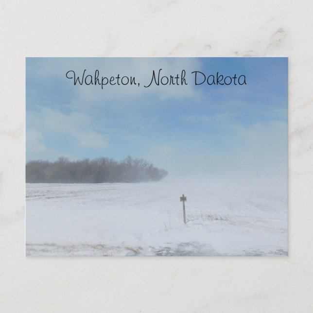 Wahpeton, North Dakota Snow Postcard (Front)