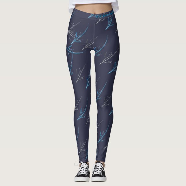 WAI Australian Chapter Black Aeroplane Leggings (Front)