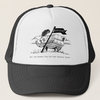 Wai The Pig Cap, artwork by Charlotte Moore Trucker Hat