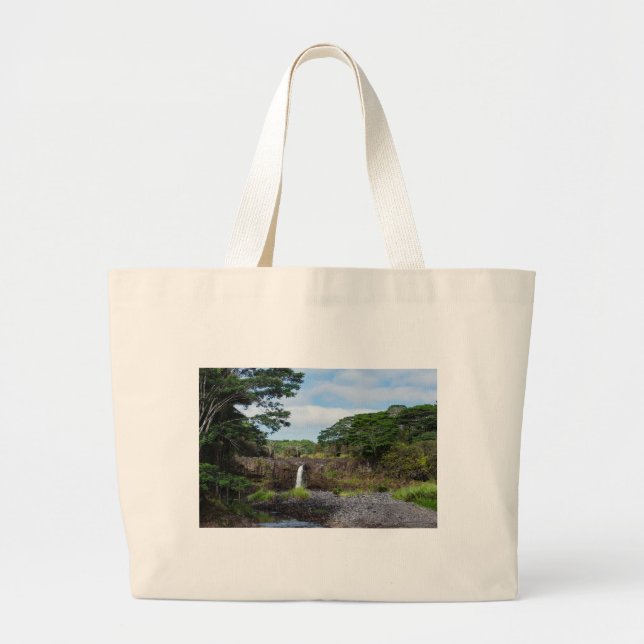 wai'ale falls in wailuku river state park large tote bag (Front)