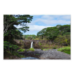 wai'ale falls in wailuku river state park photo print