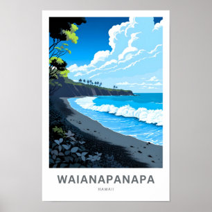 Waianapanapa Hawaii Travel Print