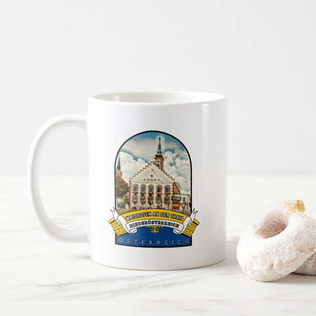 Waidhofen an der Thaya Niederösterreich Souvenir Coffee Mug (With Donut)