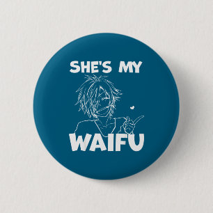 Waifu funny anime matching couple boyfriend gift 6 cm round badge
