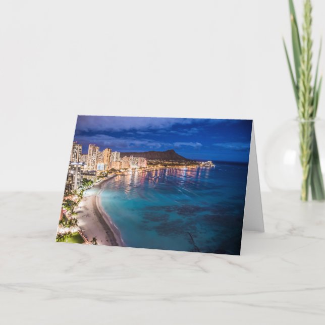 Waikiki at Night Note Card (Front)