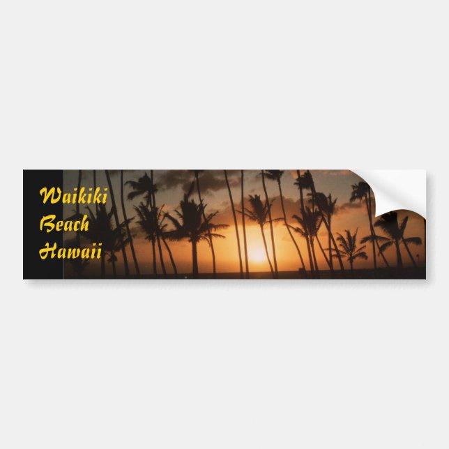 Waikiki Beach Hawaii Bumper Sticker (Front)