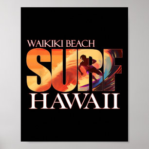 Waikiki Beach Hawaii Hawaiian Islands Surf For Men Poster