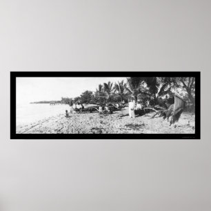 Waikiki Beach Hawaii Photo 1902 Poster