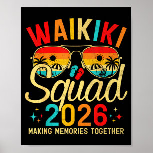 Waikiki beach hawaii summer vacation family trip poster