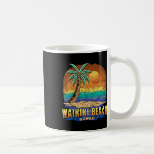 Waikiki Beach Hawaii Vintage Distressed Souvenir Coffee Mug