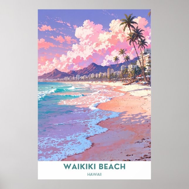 Waikiki Beach- Honolulu, Hawaii Poster (Front)