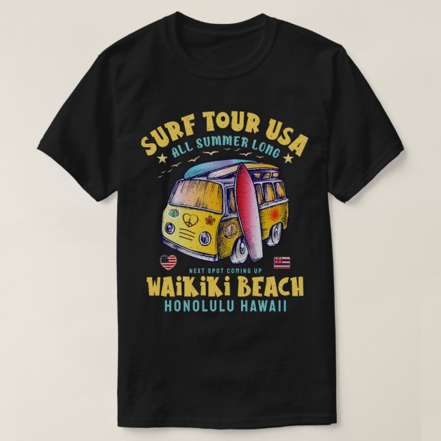 Waikiki Beach Honolulu Hawaii T-Shirt (Design Front)