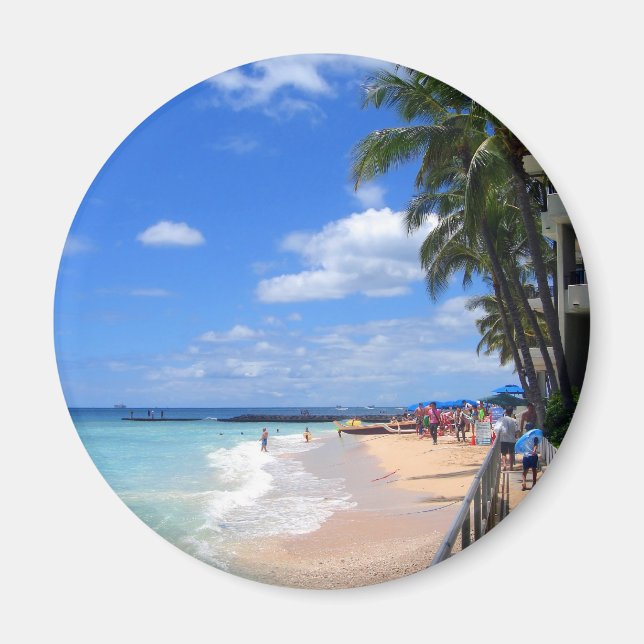 Waikiki Beach, Oahu, Hawaii Magnet (Front)