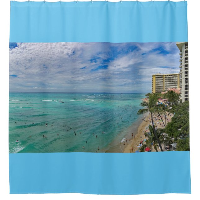 Waikiki Beach Shower Curtain (Front)