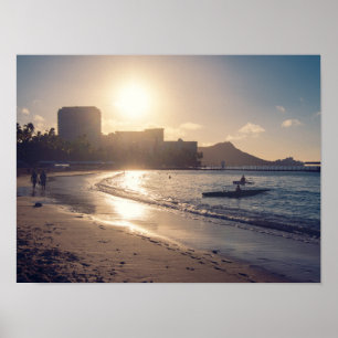 Waikiki Beach Sunrise Poster
