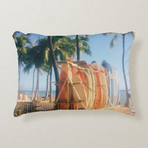 Waikiki Beach Surfboards Decorative Cushion