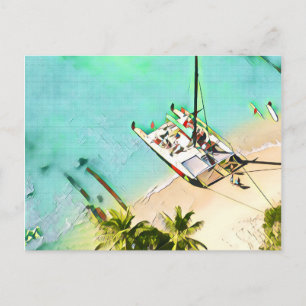 Waikiki Catamaran Postcard