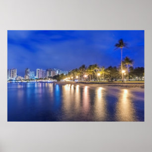 Waikiki City at Dawn Poster