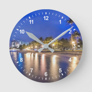 Waikiki City at Dawn Round Clock