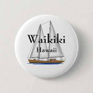 Waikiki Hawaii 6 Cm Round Badge