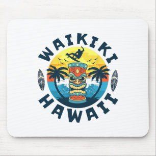 Waikiki Hawaii Beach Surfing Summer Vacation For M Mouse Mat