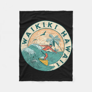 Waikiki Hawaii  Fleece Blanket