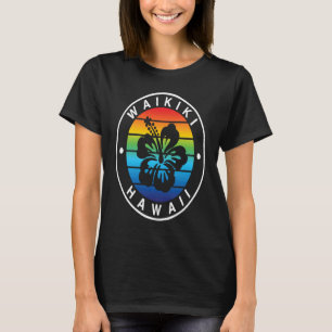 Waikiki Hawaii Hawaiian Tropical Hibiscus Flower F T-Shirt