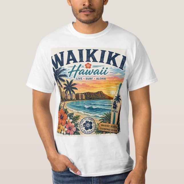 Waikiki Hawaii T-Shirt (Front)