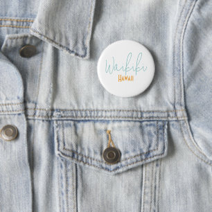 Waikiki, Hawaii Travel Souvenir  6 Cm Round Badge
