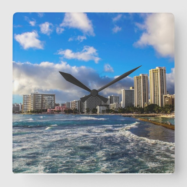 Waikiki Hawaii Wall Clock (Front)