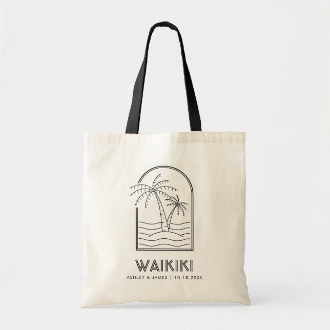 Waikiki Hawaii Wedding Weekend Destination Tote Bag (Front)