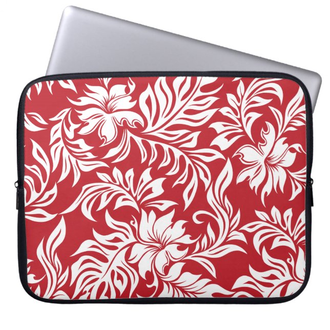 Waikiki Hibiscus Hawaiian Neoprene Wetsuit Laptop Sleeve (Front)