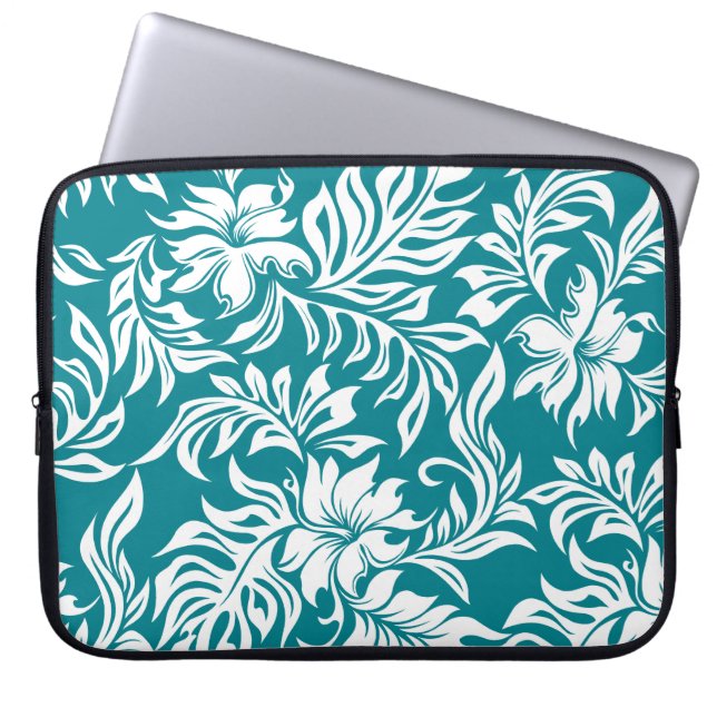 Waikiki Hibiscus Hawaiian Neoprene Wetsuit Laptop Sleeve (Front)