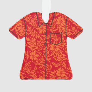Waikiki Hibiscus Hawaiian Pareau Flora Aloha Shirt Ornament
