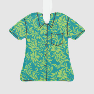 Waikiki Hibiscus Hawaiian Pareau Flora Aloha Shirt Ornament