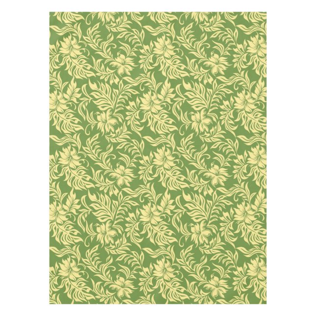 Waikiki Hibiscus Hawaiian Pareau Floral Tablecloth (Front)