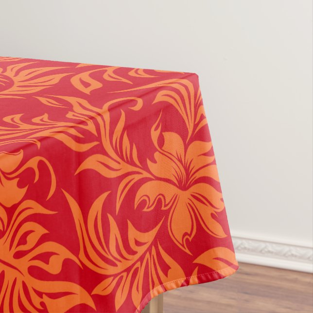 Waikiki Hibiscus Hawaiian Pareau Floral Tablecloth (In Situ)