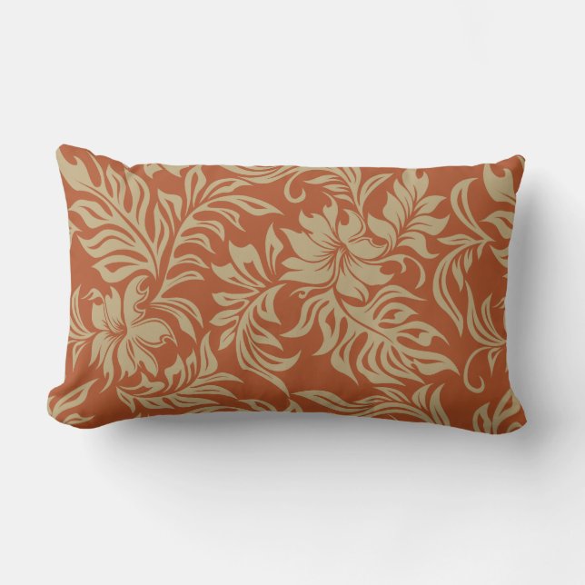 Waikiki Hibiscus Hawaiian Reversible Lumbar Pillow (Front)
