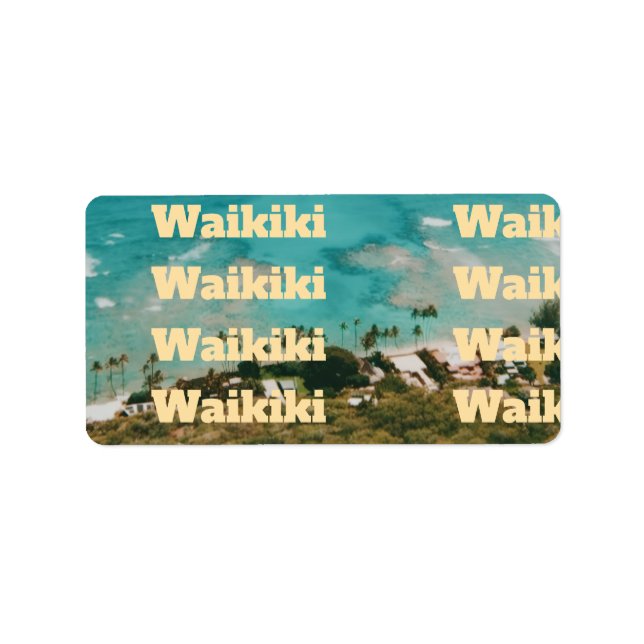 Waikiki, Honolulu, Oahu, Hawaii Label (Front)