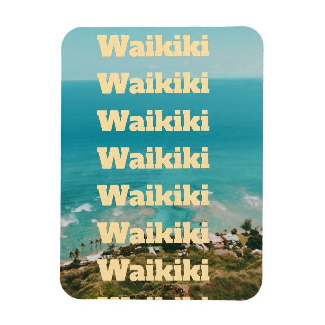 Waikiki, Honolulu, Oahu, Hawaii Magnet (Vertical)